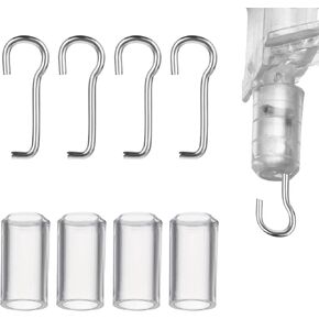 4 Set Horizontal Blinds Replacement Parts with Hook, Wand Wire and Sleeve Collar for Horizontal Mini Blinds Wand, Window Blind Repair Wand with 1 Inch Square Headrails for Horizontal Blinds