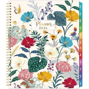 2025 Planner - 2025 Weekly & Monthly Planner, Jan.2025 - Dec.2025, Calendar/Planner 2025, 9" × 11", Back Pocket, Colorful Tabs,Twin-wire Binding