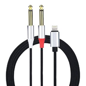 Enbiawit 3.5mm 1/8" TRS to Dual 6.35mm 1/4" TS Mono Stereo Y-Cable Splitter Cord for Smartphone, Computer, CD Player, Speakers and Home Systems Amplifie(6.6Ft)