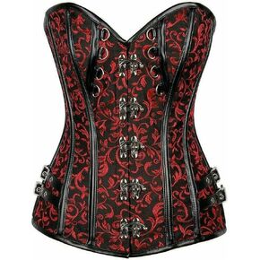Daisy corsets womens Top Drawer Brocade & Faux Leather Steel Boned Corset