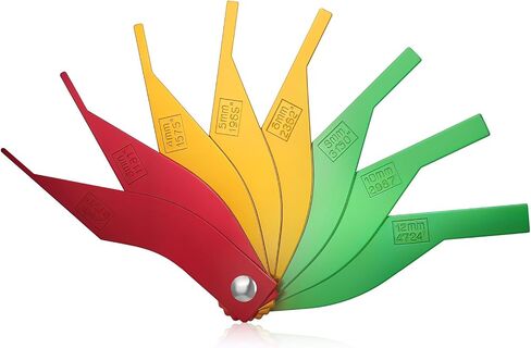 Brake Lining Thickness Gauge, 8 PCS Car Automotive Brake Pad Measure Ruler Tool Color Coded Gauge Size Measure Disc and Drum Brake Pads Feeler Gauge for Motorcycle, Car, Truck and Bus Father'day Gift in Saudi Arabia