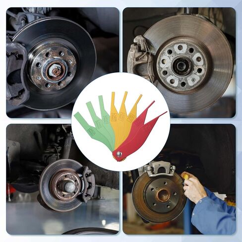 Brake Lining Thickness Gauge, 8 PCS Car Automotive Brake Pad Measure Ruler Tool Color Coded Gauge Size Measure Disc and Drum Brake Pads Feeler Gauge for Motorcycle, Car, Truck and Bus Father'day Gift in Saudi Arabia