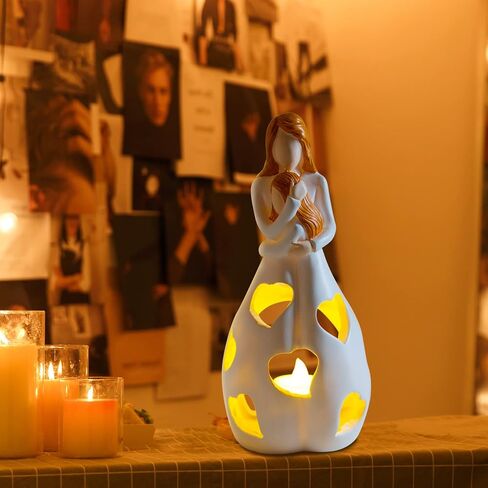 Memorial Gifts Moon Angel Figurines Tealight Candle Holder, Sympathy Gifts for Loss of Loved One, Bereavement Gifts Funeral, Remembrance, Memory Home Decorations in Kuwait