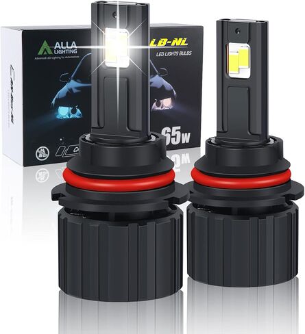 Alla Lighting ALB-NL 16000Lms HB5 9007 مصابيح ضباب LED أو مصابيح تشغيل نهارية (DRL)، 6000K زينون أبيض in Kuwait