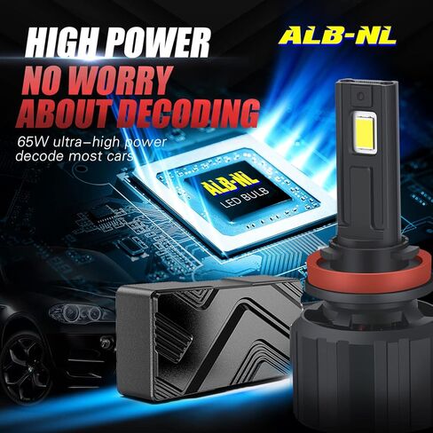 Alla Lighting ALB-NL 16000Lms HB5 9007 مصابيح ضباب LED أو مصابيح تشغيل نهارية (DRL)، 6000K زينون أبيض in Kuwait