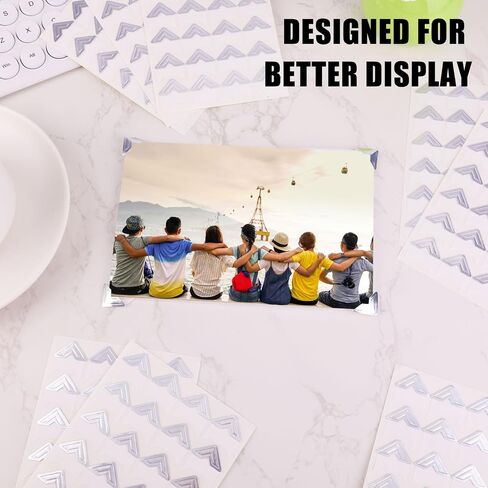 360pcs/15 Sheets Photo Corner Stickers, Self Adhesive Picture Mounting Corners for Scrapbooking Notebook Photo Album Memory Books Trip Journal (Pink) in Saudi Arabia
