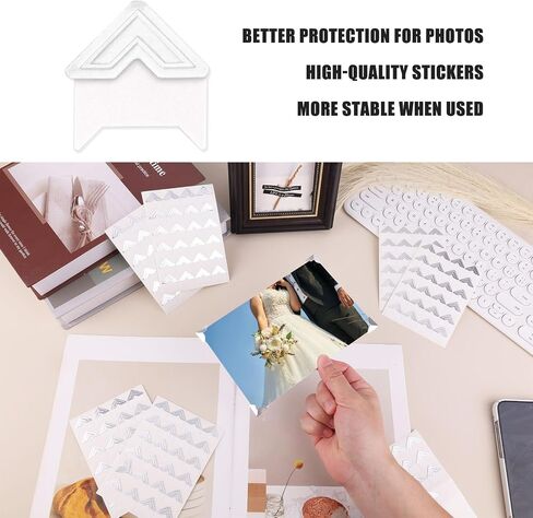 360pcs/15 Sheets Photo Corner Stickers, Self Adhesive Picture Mounting Corners for Scrapbooking Notebook Photo Album Memory Books Trip Journal (Pink) in Saudi Arabia