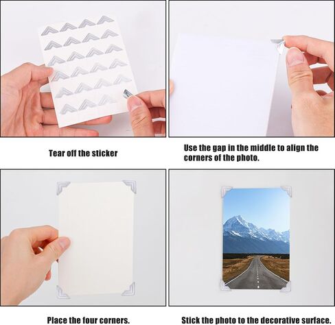 360pcs/15 Sheets Photo Corner Stickers, Self Adhesive Picture Mounting Corners for Scrapbooking Notebook Photo Album Memory Books Trip Journal (Pink) in Saudi Arabia