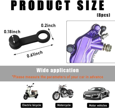 8 PCS Brake Bleed Nipple Cap, Automotive Rubber Brake Bleed Screw Cap Replacement, Universal Brake Bleed Nipple Dust Cover for Cars Motorcycles Bicycles, Car Accessories in Saudi Arabia