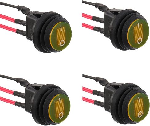 4 Pieces 12V 20A Waterproof Round with LED Light Rocker Toggle Switch 3 Pin SPST Switch with 20mm Pre-Wired for Car Boat RV Truck (Green) in Kuwait