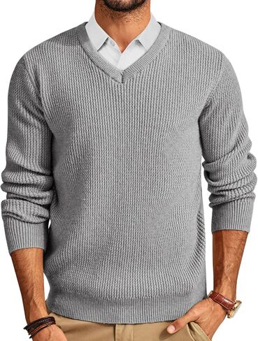 PJ PAUL JONES Mens V-Neck Sweaters Pullover Sweater Knitwear for Fall Winter in Saudi Arabia