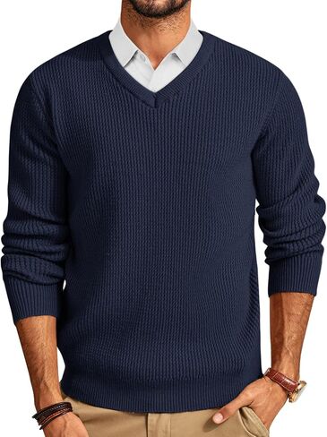 PJ PAUL JONES Mens V-Neck Sweaters Pullover Sweater Knitwear for Fall Winter in Saudi Arabia
