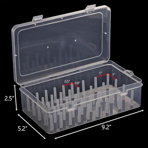 Mezchi 4 عبوات من 42 فتحة منظم خيوط التطريز، حامل بكرة خيط بلاستيكي شفاف، تخزين خيوط الخياطة للتطريز وخيوط الخياطة in Kuwait