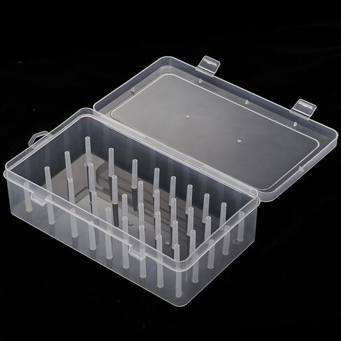 Mezchi 4 عبوات من 42 فتحة منظم خيوط التطريز، حامل بكرة خيط بلاستيكي شفاف، تخزين خيوط الخياطة للتطريز وخيوط الخياطة in Kuwait