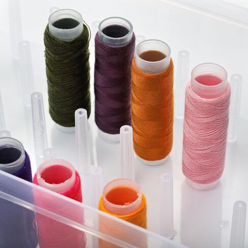 Mezchi 4 عبوات من 42 فتحة منظم خيوط التطريز، حامل بكرة خيط بلاستيكي شفاف، تخزين خيوط الخياطة للتطريز وخيوط الخياطة in Kuwait
