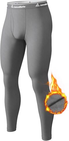 CL convallaria Men's Thermal Pants Fleece Lined Long Johns Thermal Bottom Athletic Base Layer Cold Weather Gear 2/4 Pcs in Kuwait