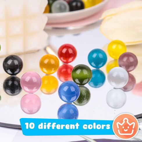 MCPINKY 10PCS Marbles Bulk for Kids, 0.63" Cat Eye Marbles Colored Marbles Bulk in Tinplate Box for Kids Marble Run Marble Games in Kuwait