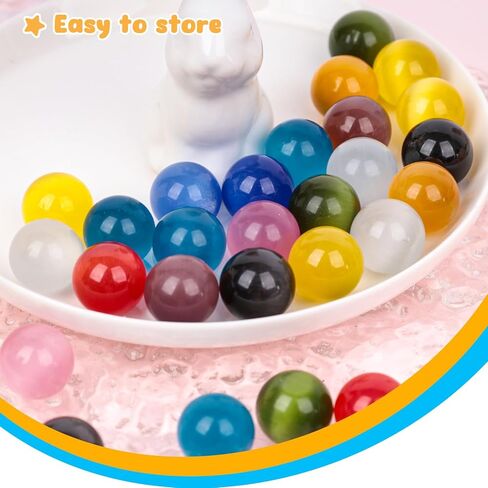 MCPINKY 10PCS Marbles Bulk for Kids, 0.63" Cat Eye Marbles Colored Marbles Bulk in Tinplate Box for Kids Marble Run Marble Games in Kuwait