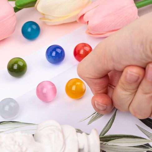 MCPINKY 10PCS Marbles Bulk for Kids, 0.63" Cat Eye Marbles Colored Marbles Bulk in Tinplate Box for Kids Marble Run Marble Games in Kuwait