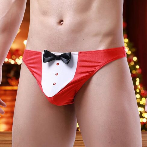 Christmas Underwear for Men Boxer Briefs Sexy Lingerie Sissy Panties Red Boxers Cosplay Costume in Kuwait