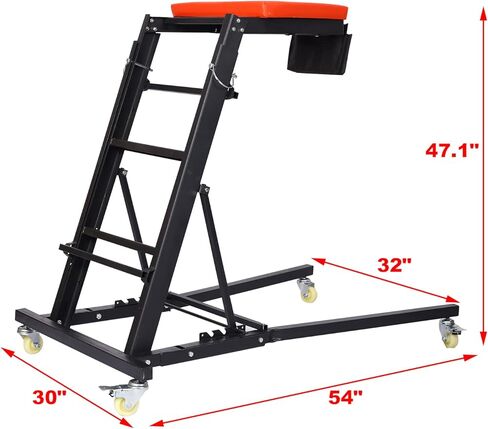 زاحف محرك السيارة العلوي قابل للتعديل، سعة 400 رطل، ارتفاع قابل للتعديل، زاحف السيارات القابل للطي للمرآب المنزلي، صيانة ورشة العمل، أسود in Kuwait