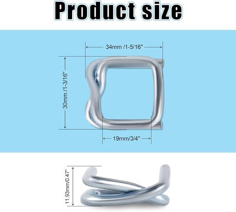 50 قطعة من مشبك الأسلاك، مشبك سلك معدني 3/4، أبازيم سلك الربط، مشبك سلك معدني شديد التحمل 3/4 بوصة لربط الحبل المنسوج، أبازيم قابلة لإعادة الاستخدام سلك معدني قوي وقوة تحمل عالية in Kuwait