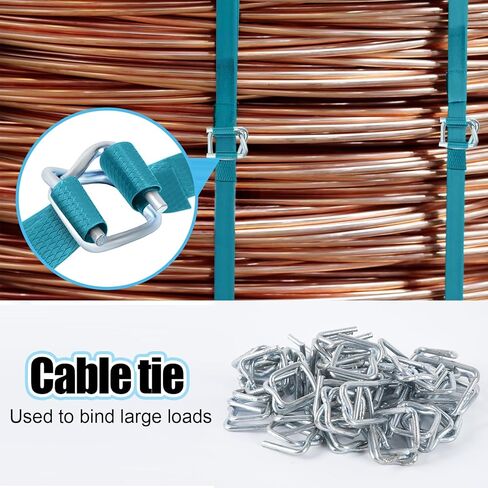 50 قطعة من مشبك الأسلاك، مشبك سلك معدني 3/4، أبازيم سلك الربط، مشبك سلك معدني شديد التحمل 3/4 بوصة لربط الحبل المنسوج، أبازيم قابلة لإعادة الاستخدام سلك معدني قوي وقوة تحمل عالية in Kuwait