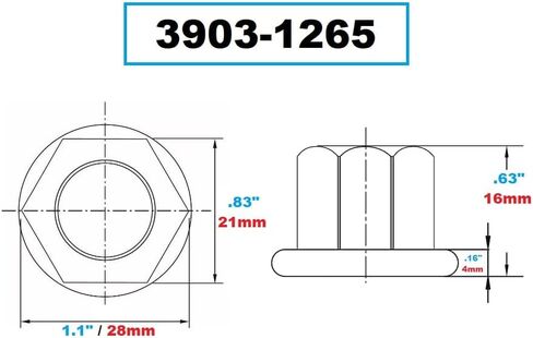 Vertex 3903-1262 M8 X 1.25 Flanged Nut in Saudi Arabia