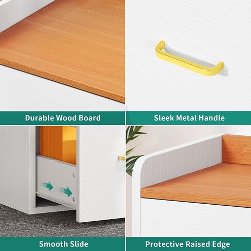 DWVO 2 Drawer Lateral File Cabinet with Charging Station Printer Stand with Shelves for Home Office in Saudi Arabia