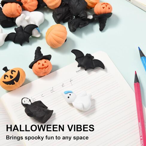 DOMG 300Pcs Mini Halloween Erasers for Kids, Cute Mini Pumpkin Ghost Bat Erasers Bulk for Halloween Classroom Party Favors Goody Bag Filler Gifts in Saudi Arabia