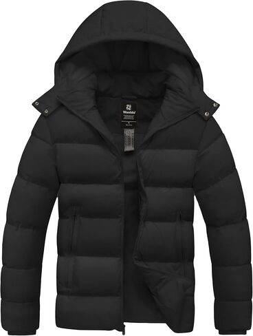 wantdo Men's Waterproof Puffer Jacket Warm Winter Coat Thicken Parka Jacket with Removable Hood (Regular and Big Size) in Saudi Arabia