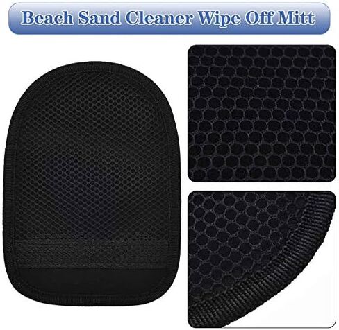 2 Pieces Sand Off Mitt Beach Sand Mitt Beach Sand Cleaner Mitt Wipe Sand Mitt for Beach Volleyball Sandboxes Beach Events Water Activities Sand Occasion (Blue) in Saudi Arabia