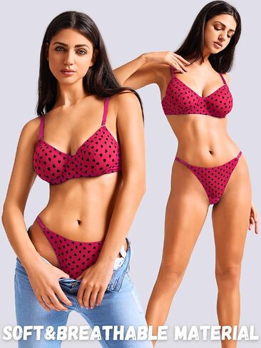 Women's Valentines Lingerie, Sexy Gift Heart Underwear, Underwire Sheer Mesh Exotic Present Bra And Panty Set Boudoir in Saudi Arabia