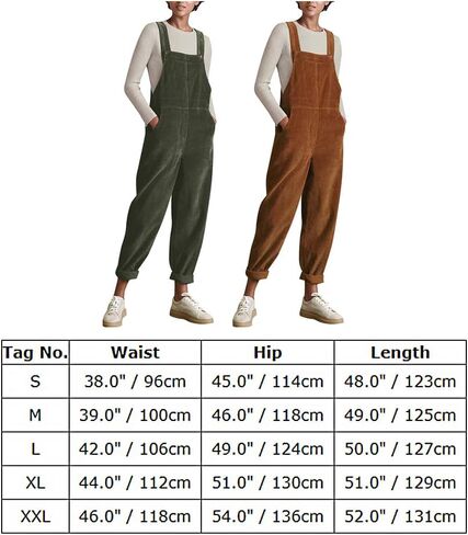 Corduroy Overalls for Women Adjustable Straps Bib Corduroy Jumpsuit with Pocket Fall Winter Fashion Outfit in Saudi Arabia