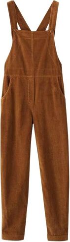 Corduroy Overalls for Women Adjustable Straps Bib Corduroy Jumpsuit with Pocket Fall Winter Fashion Outfit in Saudi Arabia
