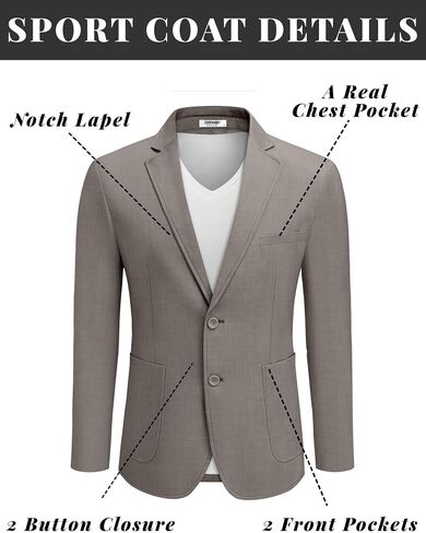 COOFANDY Mens Casual Blazer Sport Coat Lightweight Business Two Button Suit Jackets with Pockets in Saudi Arabia