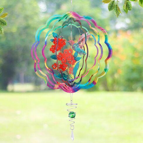 Butterfly Wind Spinner with Tail Spinner- 3D Gradient Color Garden Spinner with Ball Spiral Tail, Kinetic Hanging Wind Catcher Sculptures for Women Gift Indoor Outdoor Window Decor in Saudi Arabia