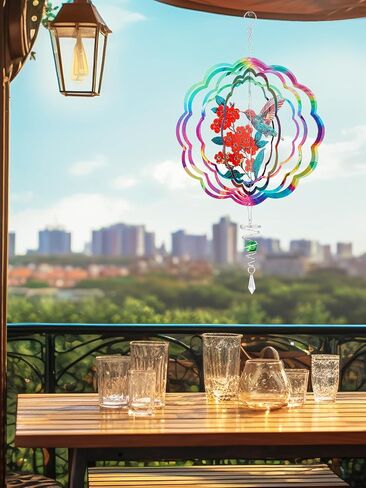 Butterfly Wind Spinner with Tail Spinner- 3D Gradient Color Garden Spinner with Ball Spiral Tail, Kinetic Hanging Wind Catcher Sculptures for Women Gift Indoor Outdoor Window Decor in Saudi Arabia