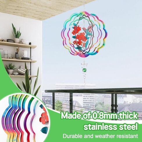 Butterfly Wind Spinner with Tail Spinner- 3D Gradient Color Garden Spinner with Ball Spiral Tail, Kinetic Hanging Wind Catcher Sculptures for Women Gift Indoor Outdoor Window Decor in Saudi Arabia