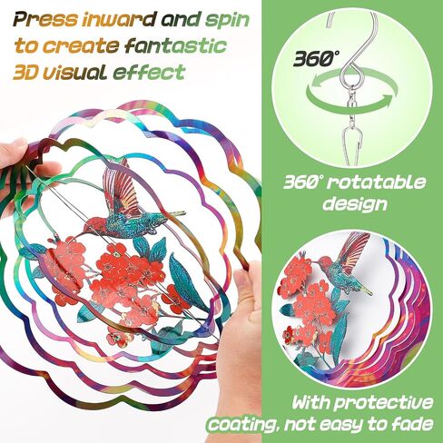 Butterfly Wind Spinner with Tail Spinner- 3D Gradient Color Garden Spinner with Ball Spiral Tail, Kinetic Hanging Wind Catcher Sculptures for Women Gift Indoor Outdoor Window Decor in Saudi Arabia