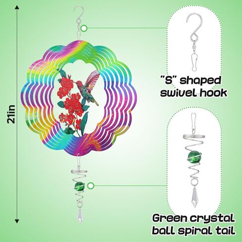 Butterfly Wind Spinner with Tail Spinner- 3D Gradient Color Garden Spinner with Ball Spiral Tail, Kinetic Hanging Wind Catcher Sculptures for Women Gift Indoor Outdoor Window Decor in Saudi Arabia