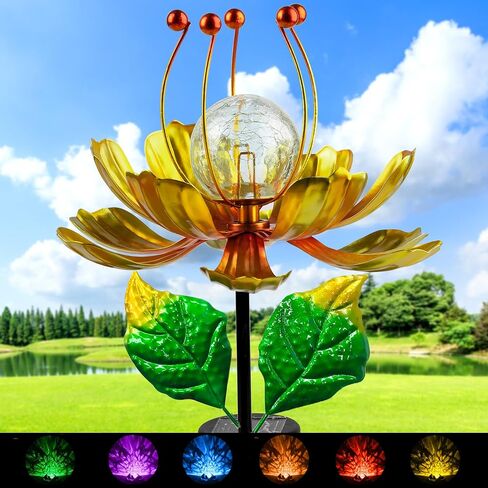 Solar Wind Spinner,82 inch Multi Color Tulip Wind Spinner - Yard Decorations - Solar Powered Glass Ball - Garden Decoration in Saudi Arabia
