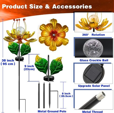 Solar Wind Spinner,82 inch Multi Color Tulip Wind Spinner - Yard Decorations - Solar Powered Glass Ball - Garden Decoration in Saudi Arabia