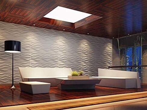 Art3d ديكور لوحة الحائط المتموجة ثلاثية الأبعاد حزمة من 12 بلاطة 32 قدم مربع (ألياف نباتية) in Kuwait