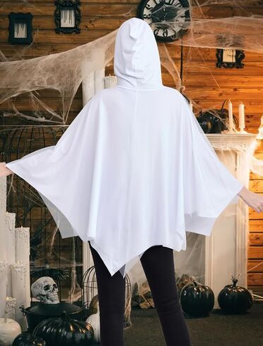 زي الهالوين النسائي المضحك ذو الوجه الشبح المخيف وعباءة المعطف in Kuwait