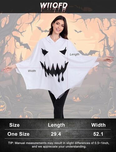 زي الهالوين النسائي المضحك ذو الوجه الشبح المخيف وعباءة المعطف in Kuwait