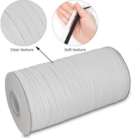 Crafts White Elastic Bands, 50m Length 1/8inch(3mm) Width Flat Elastic Band for Sewing Stretch Elastic Cord for DIY Projects,Sewing Waistband and Pants Waist. in Kuwait