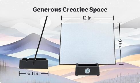 لوحة زين ساتوري - مجموعة فاخرة لفن الرسم المائي والتأمل لليقظة والاسترخاء - تتضمن لوحة و3 فرش مياه وفرشاة خيزران - مثالية للخط والرسم والفنانين والمتحمسين in Kuwait