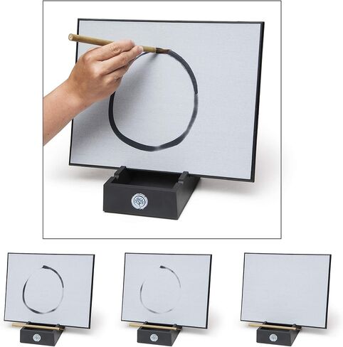 لوحة زين ساتوري - مجموعة فاخرة لفن الرسم المائي والتأمل لليقظة والاسترخاء - تتضمن لوحة و3 فرش مياه وفرشاة خيزران - مثالية للخط والرسم والفنانين والمتحمسين in Kuwait