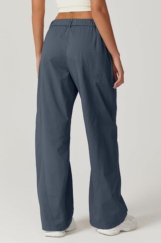 QINSEN Womens Zip Front Wide Leg Long Pants High Waist Causal Cargo Pants Cotton Pocket Palazzo Pants in Kuwait